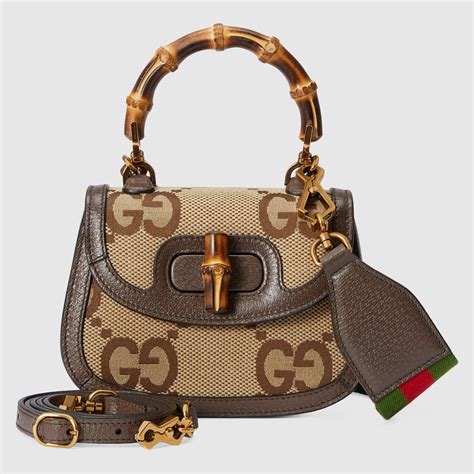 mini borsa gucci bamboo|Mini bamboo shoulder bag in black leather .